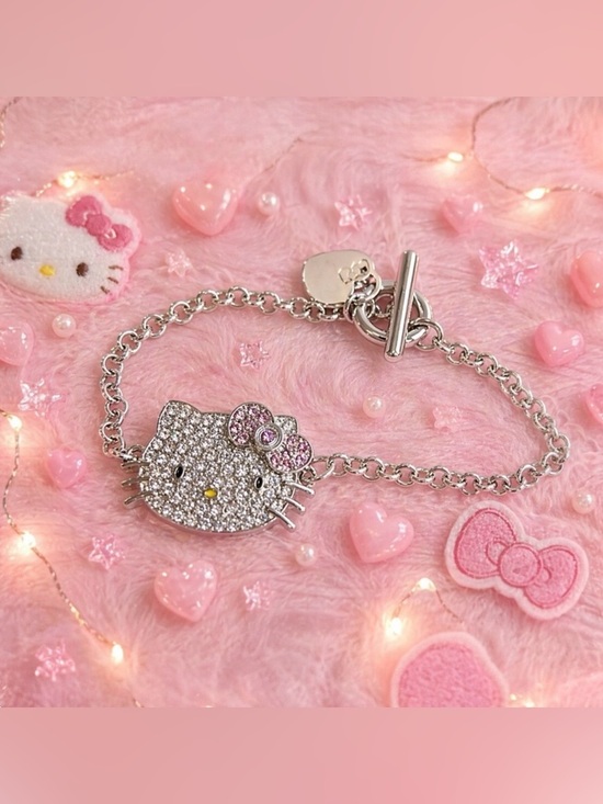 Hello Kitty Jewelry - Hello Kitty Silver Bling Charm Toggle Bracelet